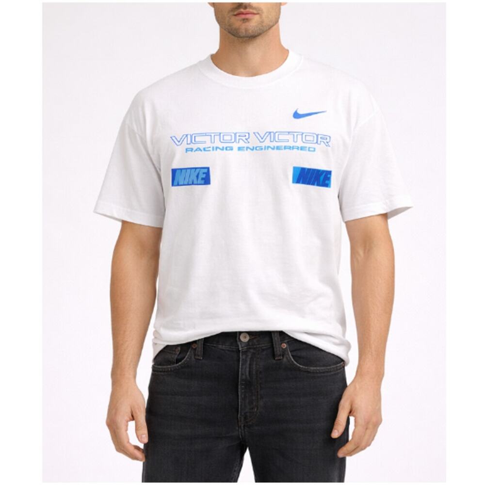 Victor Victor x Nike Men's White Back Graphic Print Oversized T-shirt Size XXL